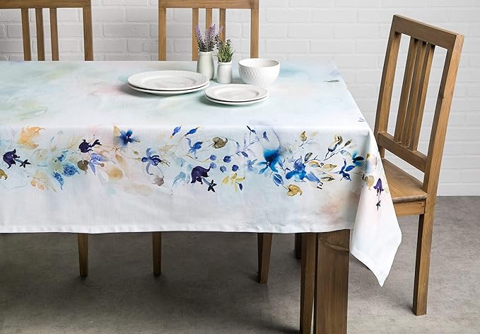 Maison d' Hermine Table Cloth Rectangle Table 100% Cotton 60 x 108 Inches Tablecloth Reusable Decorative for Dining Room Farmhouse Home Valentines Day Decorations Spring Summer - Lazy Summer Days