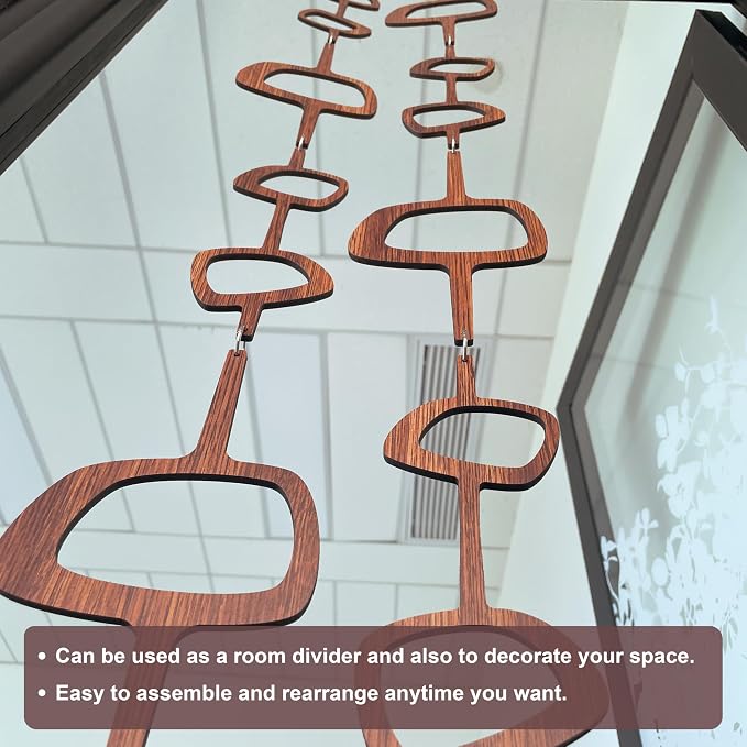 6PCS Retro Mid Century Modern Wall Art MCM Decor for Living Room Bedroom Kitchen Study, Walnut Wood Texture 16.5"x51.3"