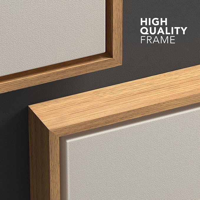 wall26 Framed Canvas Print Wall Art Set Minimalist Geometric Landscape Neutral Illustrations Fine Art Decorative Rustic for Living Room, Bedroom, Office - 16"x24"x3 Natural