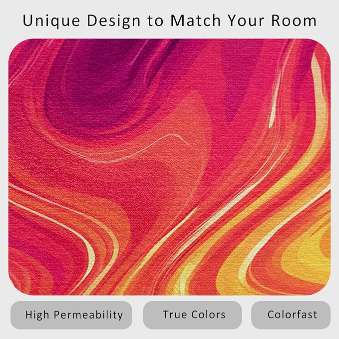 70s Rug Square 8x8 Vibrant Sensory Abstract Retro Pop Pattern Area Rugs for Living Room, Bedroom, 70s Home Decor Accessories Indoor Carpet, Non Slip & Machine Washable, GD0412