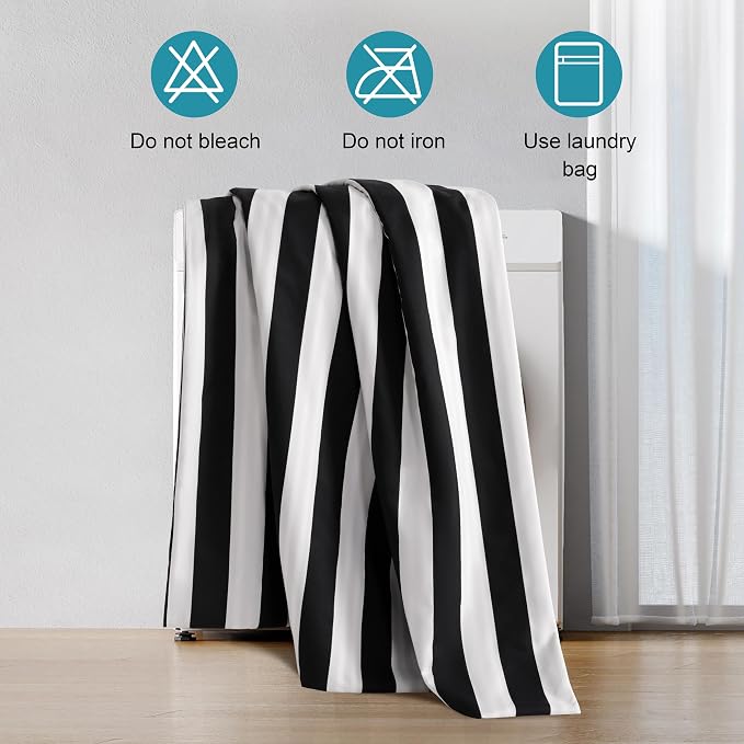 NTBAY 3 Pieces Duvet Cover Set King Size, Reversible Zipper Comforter Cover with 4 Corner Ties and 2 Pillow Shams, Soft Brushed Microfiber Comforter Cover Set with Black and White Striped Printed