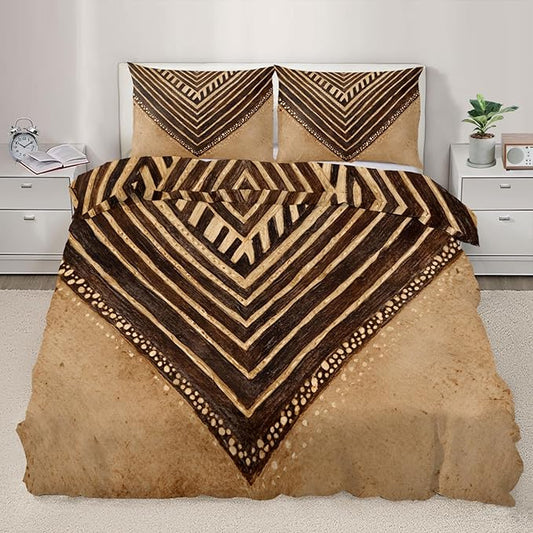 Boho Aktez Duvet Cover Queen Size, Southwestern Bedding Set 3 Piece, Vintage Geometric Patterned Comforter Cover with Zipper Soft Microfiber, 2 Pillowcases