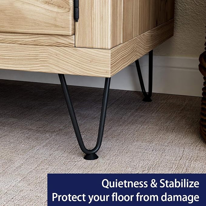 SMARTSTANDARD 6 Inch Heavy Duty Hairpin Furniture Legs, Metal Home DIY Projects for TV Stand, Sofa, Cabinet, etc with Rubber Floor Protectors Black 4PCS