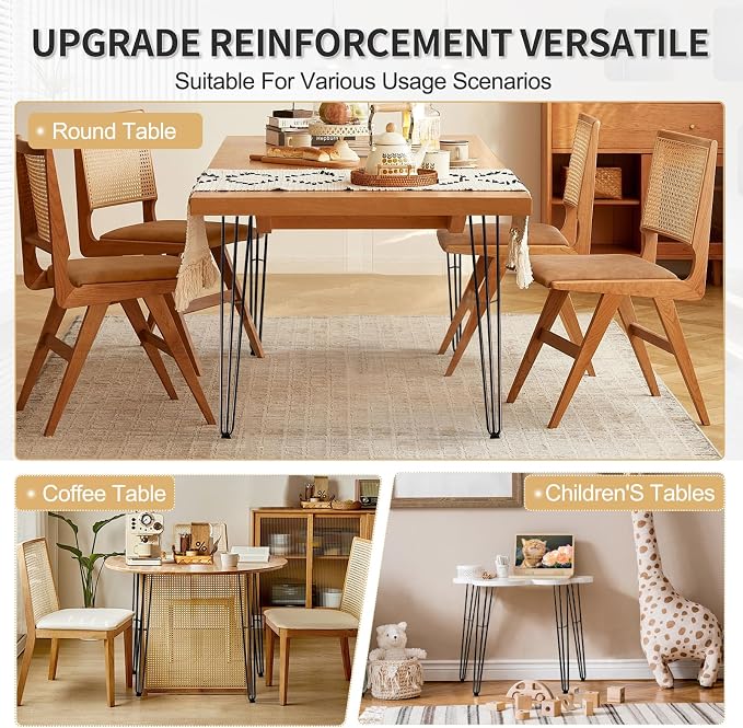 HONG SHENG 40Inch Hairpin Table Legs Black Set of 4 Desk Legs,1300lbs Load Capacity ， Rodsfor Coffee Table, Night Stand Desk Bench，Desk, Bench Desk Dining End Table Chairs