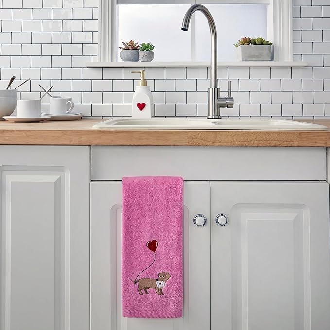 SKL Home Valentine Dachshund Hand Towel Set, 2 Count