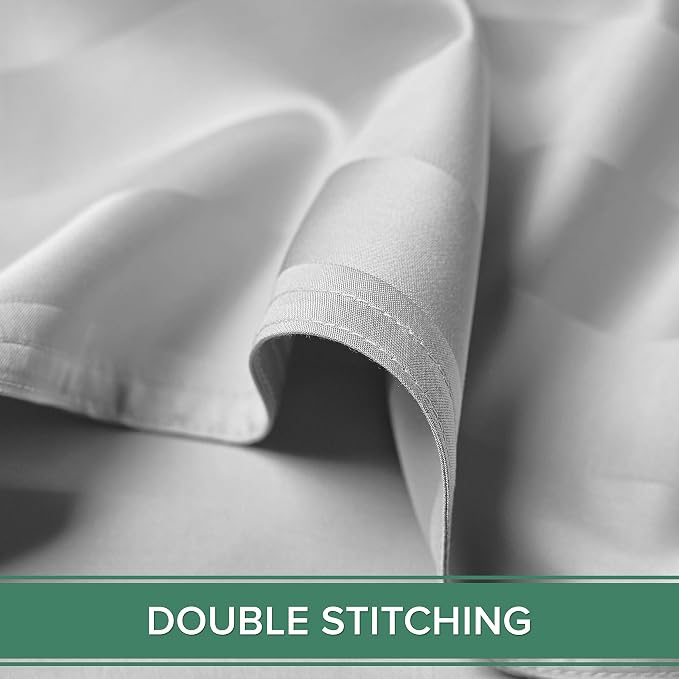 Pure Bamboo Queen Sheets, Genuine 100% Organic Viscose Derived from Bamboo Bed Sheet Set, Luxuriously Soft & Cooling, Double Stitching, 2 Year Quality Promise (Queen, Jacquard White)