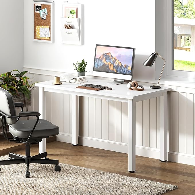 Need Small Desk, 39.4 inches Sturdy Writing Desk for Small Spaces, Small Computer Desk Teens Desk Study Table Laptop Desk Home Office Desk, White
