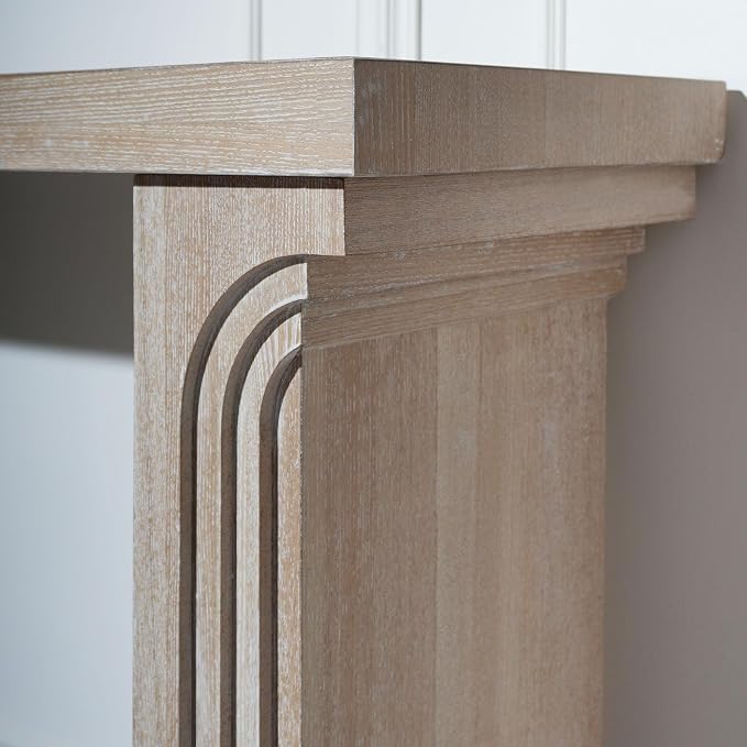 Wood Console Table, 58" Modern Minimalist Long Sofa Table Behind Couch with Uniquely Curved Legs and Engineered Wood Finish for Hallway Entryway Living Room Entrance, Natural