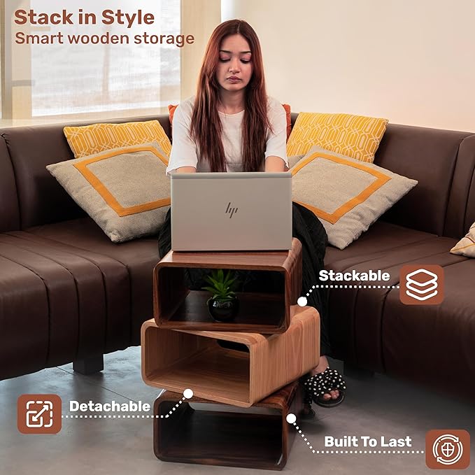 Wooden Cube Storage Book Shelf Organizer, Bookcase for Bedroom, Livingroom, Dormroom, Home Office, Studyroom, Home Decor and Contemporary Spaces (Walnut | Pack of 1)
