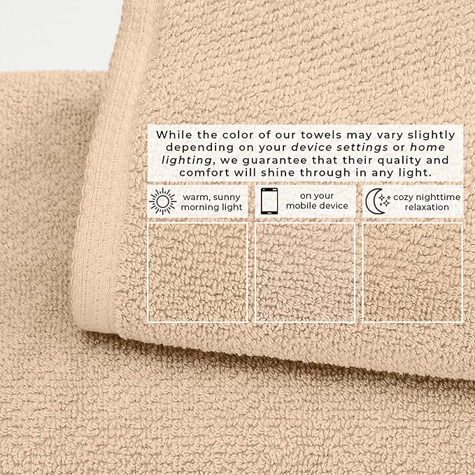 Great Bay Home 100% Cotton Oversized 2 Pack 68x35 Extra Large Towel Set - Absorbent, Quick-Drying, Durable Oversized Bath Sheets for Bathroom Décor (Taupe)