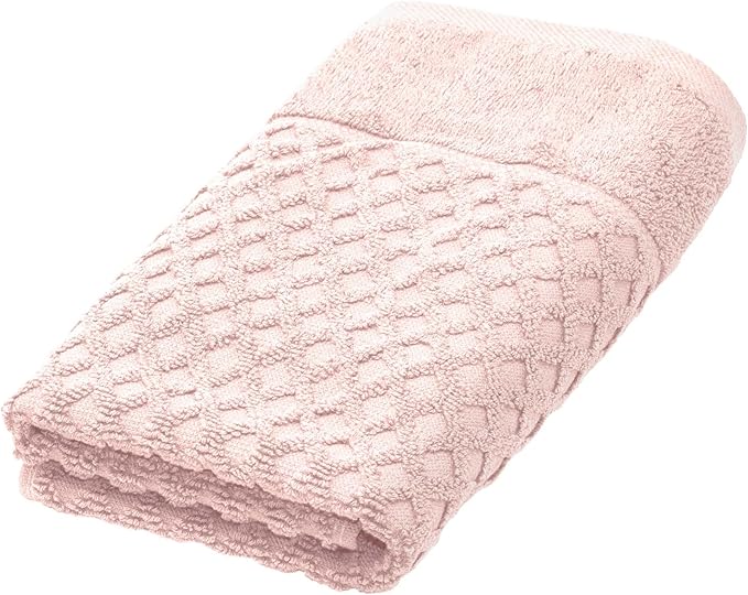 Great Bay Home Pink Hand Towel - 100% Cotton - Absorbent, Durable, Quick-Dry Bathroom Hand Towels (Pink, 26" x 16")