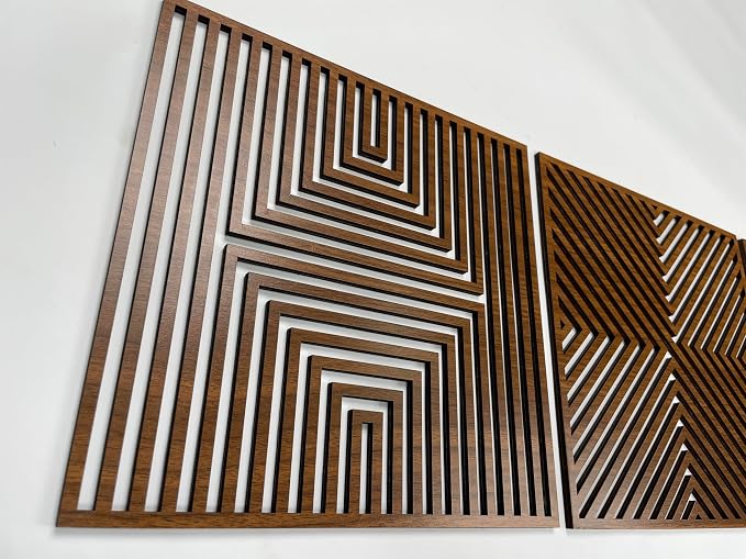 Wood Wall Art Modern, Geometric Large Wood Wall Art for Contemporary Interiors, Set of 3 Abstract Wooden Wall Art, Wood Wall Panel Home Gift