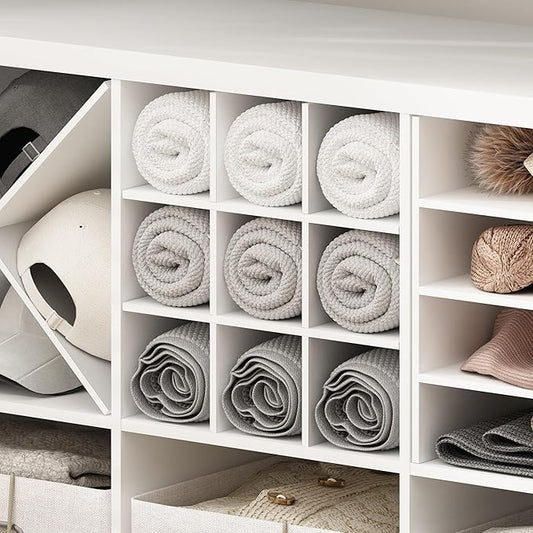 Furinno Cubicle Cube Insert, 9-Compartment Cube Organizer, Fits into Furinno Extra Thick Cubes, for Organizers and Storage, Plain White (Does not fit IKEA Kallax Shelving)