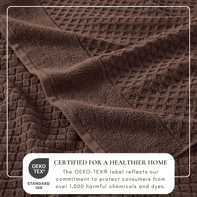 Great Bay Home Oversized Bath Sheets - 100% Cotton 2 Pack 68x35 Extra Large Towel - Absorbent, Durable, Quick-Dry Towels for Bathroom (Chocolate)