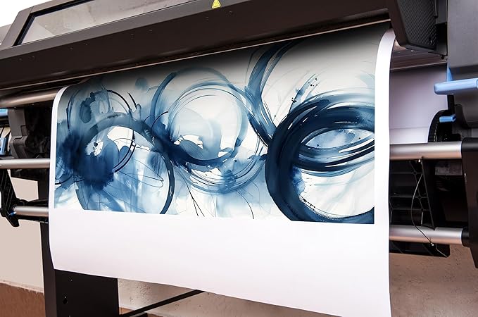 Abstract Circle Canvas Wall Art for Bedroom Blue and White Wall Decor for Dining Room Big Modern Poster Wall Art for Apartment Size 24 x 48 Inch