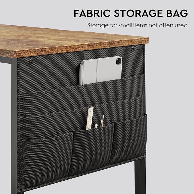 Ｍａｉｈａｉｌ Maihail Home Office Desk with Drawers Adjustable Shelves, 59 inch Writing Desk with File Cabinet, Large Computer Desk with Storage, Vintage, Brown2