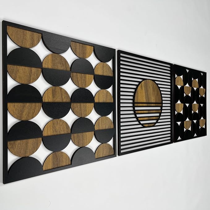 Modern Bauhaus Wood Wall Art, Abstract Boho Wooden Wall Art, Unique Mid Century Modern Geometric Design, Bauhaus Home Decoration