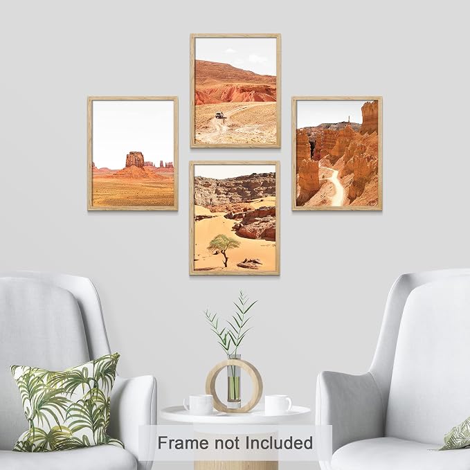 SIGNWIN Poster Bathroom Decor 11"x14"x 4, Wall Art Room Decor Multicolor for Living Room, Bedroom, Office Arizona Texas Mountain Valley Landscape Nature Wilderness Wall Art Decorative Southwest