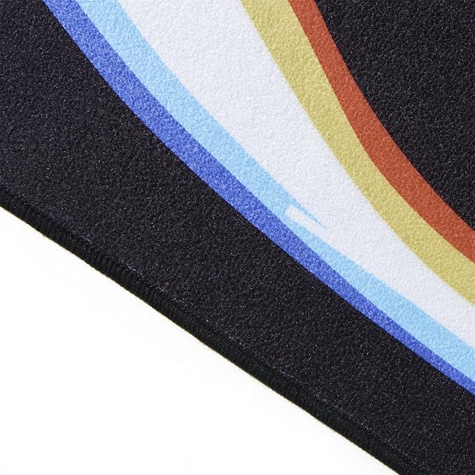 Trippy Abstract 5x7 Area Rug Ultra Thin Flatweave Funky Aesthetic Minimalist Geometry Swirl Bedroom Rug Colorful Black White, Retro Cool Washable Carpet for Kitchen Entryway Living Room Dorm