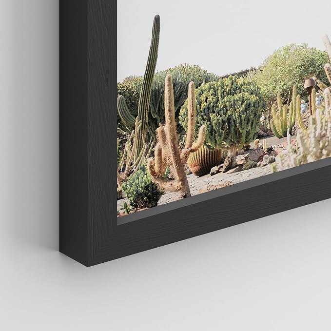 SIGNWIN Framed Tropical Palm Tree Saguaro Cactus Wall Art, Set of 4 Desert Landscape Wall Decor Prints, Nature Wilderness Wall Décor for Living Room, Bedroom - 11"x14"x 4 Black