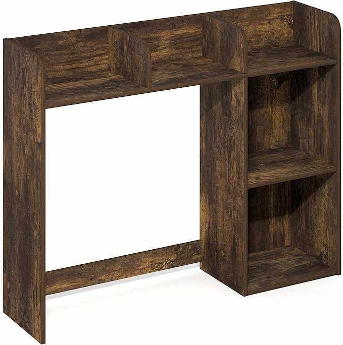 Furinno Classic Desk Shelf, 5-Shelf Desktop Hutch, Book Shelf, 3-Tier Desk Organzier, for Office Supplies, Office Desk Accessories, for Home Office, College, Dorm, White