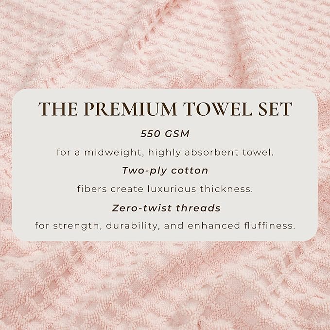 Great Bay Home Pink Hand Towel - 100% Cotton - Absorbent, Durable, Quick-Dry Bathroom Hand Towels (Pink, 26" x 16")