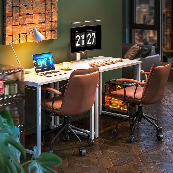 Coleshome 32 Inch Small Computer Desk, Modern Simple Style Desk for Home Office, Study Student Writing Table, White