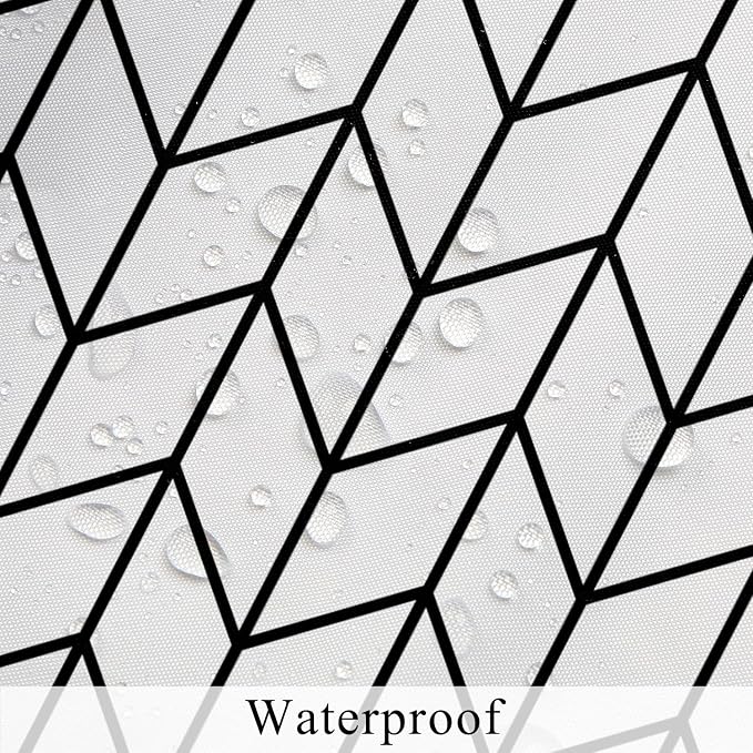 Boho Herringbone Shower Curtains Black White Zig Zag Geometric Bathroom Curtain Minimalist Abstract Polyester Shower Curtain Sets for Bathroom Extra Long 72x78 in with 12 Hooks