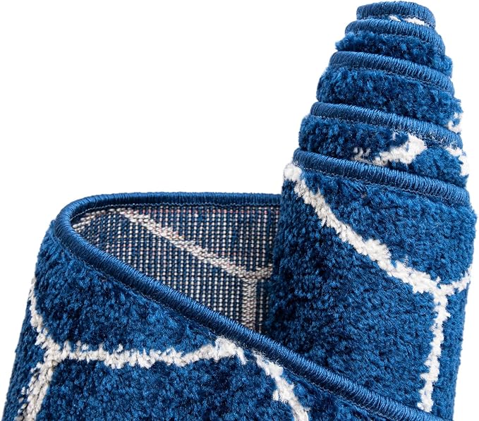 Unique Loom Trellis Frieze Collection Area Rug - Geometric (10' x 13', Navy Blue/ Ivory)