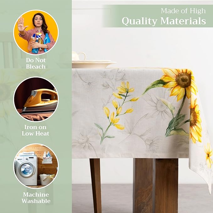 Maison d' Hermine Table Cloth Rectangle Table 100% Cotton 70 x 120 Inches Tablecloth Reusable Decorative for Dining Room Farmhouse Home Valentines Day Decorations Spring Summer - Candice