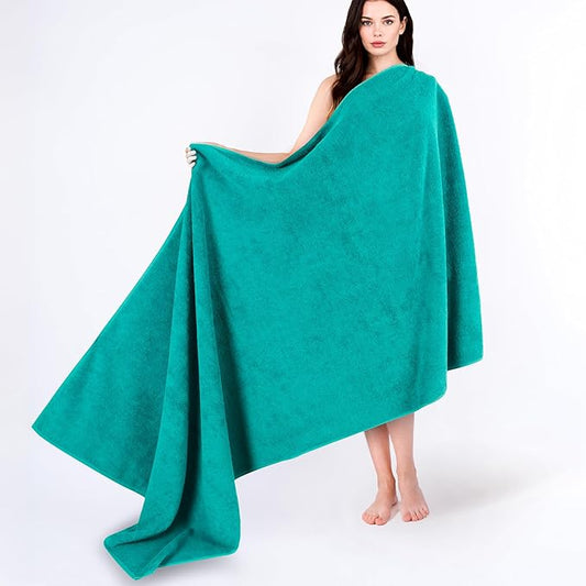 Cotton Paradise 100% Cotton Turkish Towel, Soft Absorbent Quick Dry, 40x80 Oversized Bath Sheet Towel, Turquoise