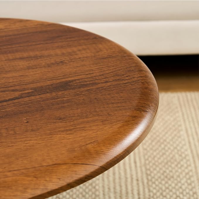 Saint Mossi Modern Coffee Table for Living Room, Mid-Century Mango Shaped Wood Coffee Table, Center Table for Small Space, Downward Edge, D47xW23.6xH15, Espresso