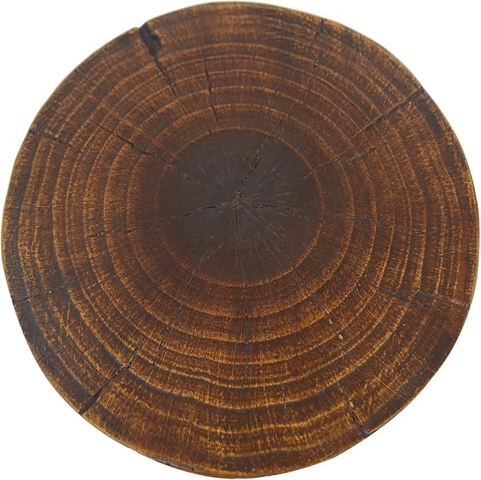 ø11.6'' Side Table End Table for Living Room, Modern Farmhouse Countryside Style, Magnesium Oxide & Lightweight Concrete Material for Indoor & Outdoor, No Assembly, Wood Grain, Antique Brown