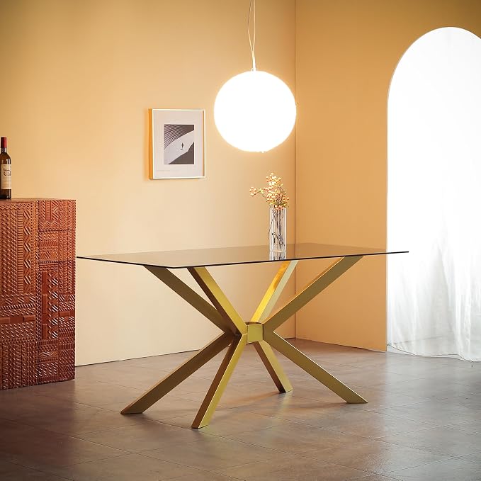 Modern Table Base Gold 29" Metal Dining Table Legs with Suction Cups, Desk Base for Marble,Glass,Wood Top, Furniture Legs for Coffee Table, Home,Kitchen, Office (Gold)