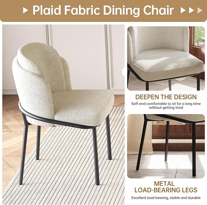Dining Table Set for 4, 62.99" Rectangular Kitchen Table with 4 Chairs, 5-Piece Dining Set with Waved Legs for Kitchen Living Room, Home, Apartment, White