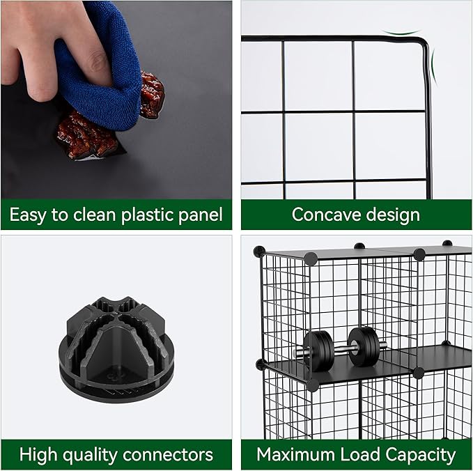 Wire Cube Storage Organizer, 12-Cube Metal Storage Shelves Bookshelf, Stackable Modular Closet Organizer for Bedroom Living Room, Office,Storage Shelves