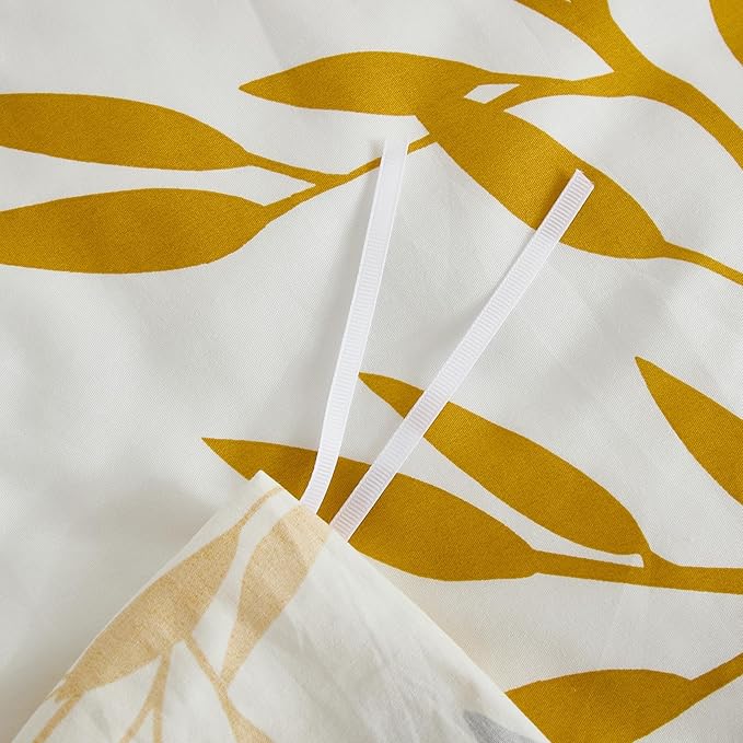 100% Cotton Duvet Cover Set King Size, Yellow Floral Bedding Set 3 Pcs Reversible Lightweight Comforter Cover for All Season(King, Yellow Botanical)