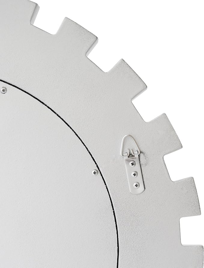 SHYFOY 23.6" Silver Sunburst Wall Mirror, Large Round Beveled Decorative Wall Mirror, Modern Art Deco Accent Mirror for Living Room, Bedroom, Entryway