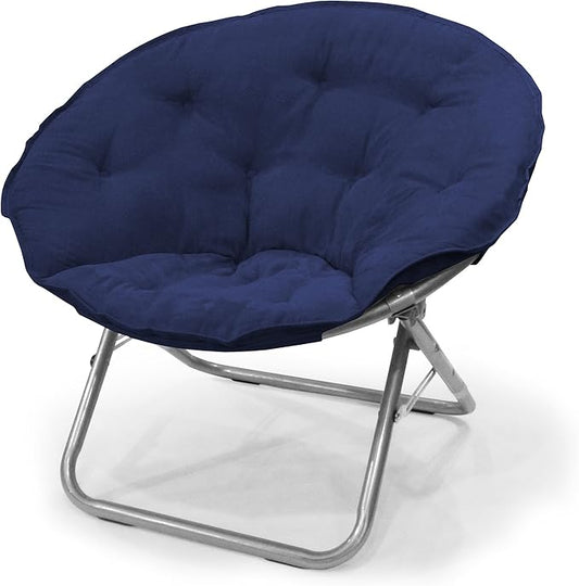 Urban Lifestyle Micro Suede Saucer Chair, Adult, Navy
