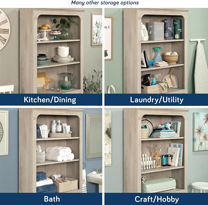 Sauder Select 5-Shelf Bookcase, Chalked Chestnut Finish