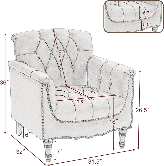 Faux Leather Accent Chair for Living Room, Upholstered Retro Armchair Tufted Club Arm Chair Single Sofa Lounge Bedroom Side Reading Seating with Solid Wood Legs, Black