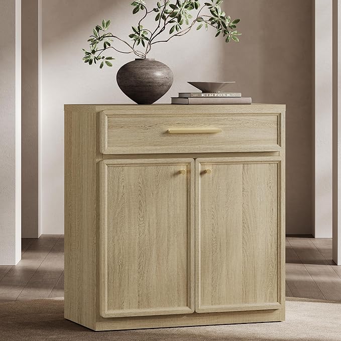 SICOTAS Buffet Cabinet with Storage Accent Storage Cabinet with Doors and Shelves 30" Modern Farmhouse Sideboard Credenza Buffet Table Coffee Bar for Living Room Kitchen Dining Room Entryway Hallway