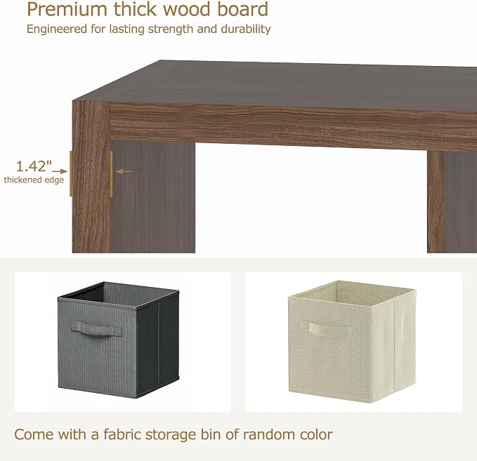 6 Cube Organizer, Cube Storage Organizer with Fabric Bin, Cube Storage Shelf for Bedroom, Living Room, Office, Modular Bookshelf Organizer for Books, Closet, Classic Oak
