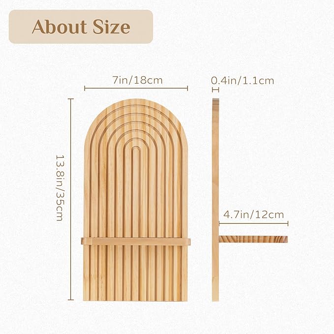 Boho Wall Decor Set of Two - Natural Modern Minimalist Mid Century MCM Wall Candle Holder for Living Room - Wood Bohemian Decor for Bathroom Nursery Bedroom