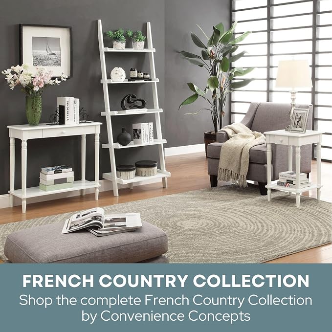 Convenience Concepts French Country Bookshelf Ladder, Blue