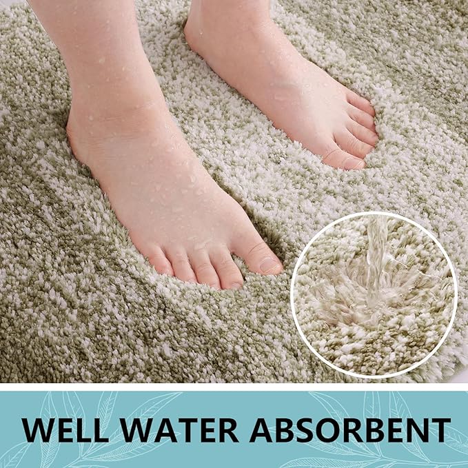 Arotive Microfiber Bathroom Rugs, Shaggy Soft and Absorbent Contour Toilet Rugs, Non-Slip, Thick Plush Machine Washable Dry Bath Mats for Toilet Base, 24x20, Coffee, U-Shape