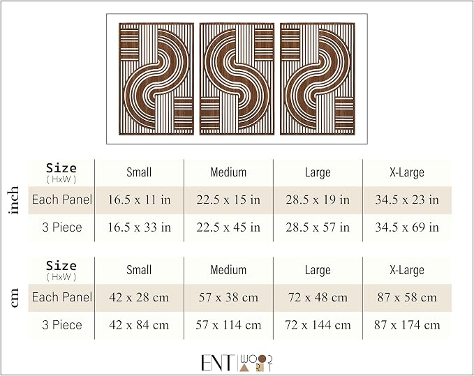Dining Room Wall Art with Modern Geometric Wood Decor, Mid Century Abstract Line and Curve Wooden Panels, Boho Room Decor Aesthetic for Living Room and Bedroom