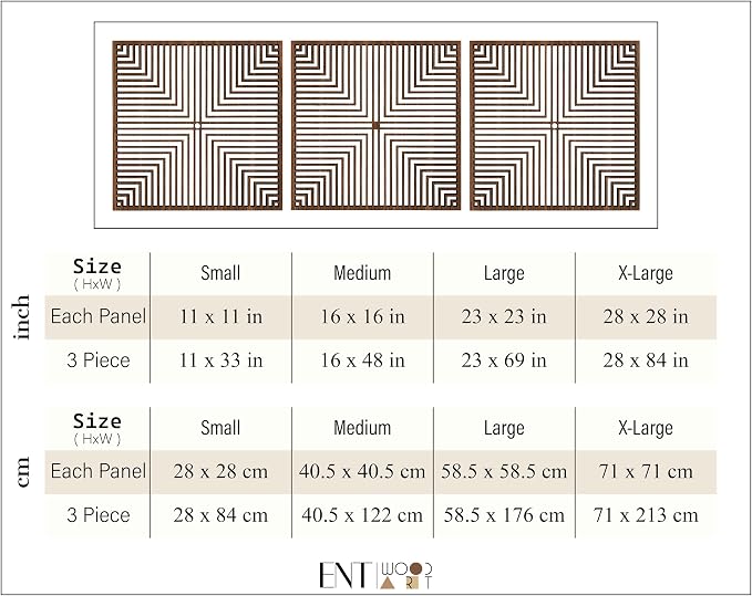 Art Deco Wood Wall Art featuring Modern Abstract Square Panels, Minimalist Geometric Wooden Wall Decor, Mid Century Wall Accents Gift for Living Room and Bedroom