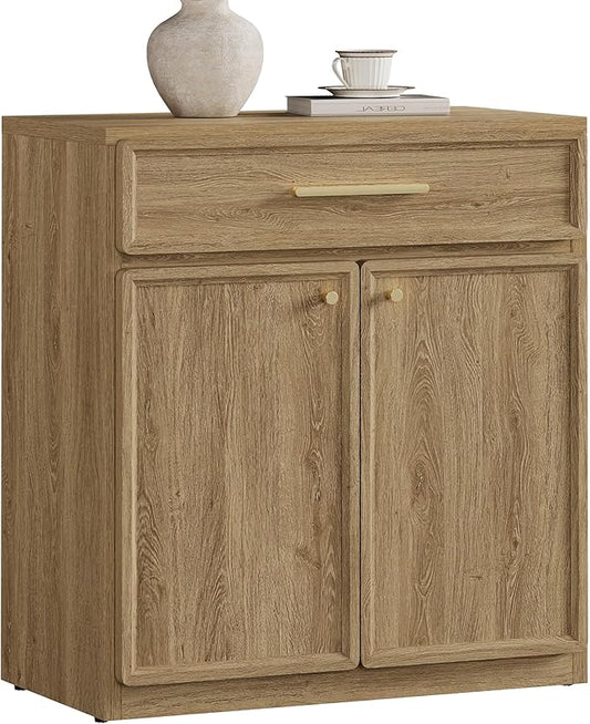 SICOTAS Buffet Cabinet with Storage Accent Storage Cabinet with Doors and Shelves 30" Modern Farmhouse Sideboard Credenza Buffet Table Coffee Bar for Living Room Kitchen Dining Room Entryway Hallway