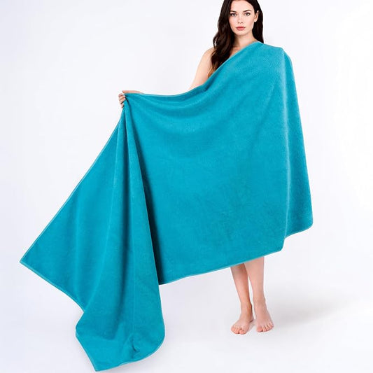 Cotton Paradise 100% Cotton Turkish Towel, Soft Absorbent Quick Dry, 40x80 Oversized Bath Sheet Towel, Ocean Aqua